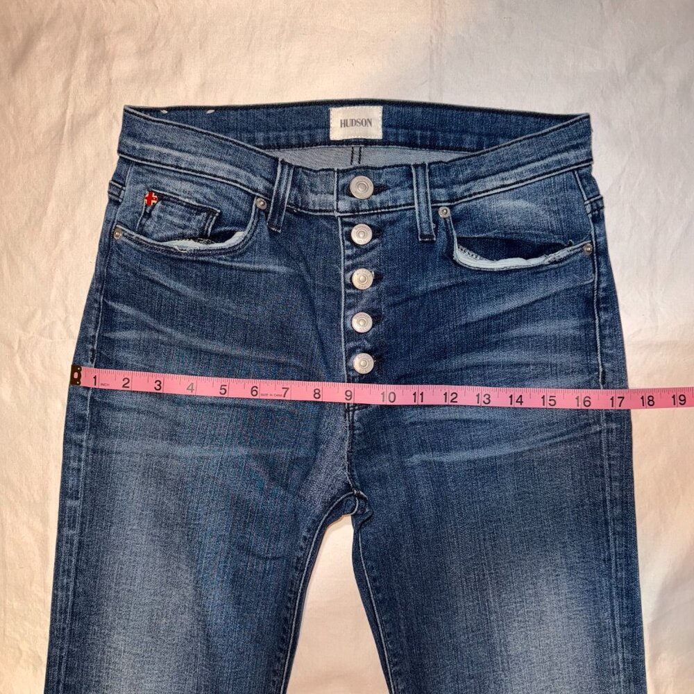 Hudson Jodi High Rise Flare Jeans – Size 28 Long – Button Front – 32” Inseam - Picture 7 of 12